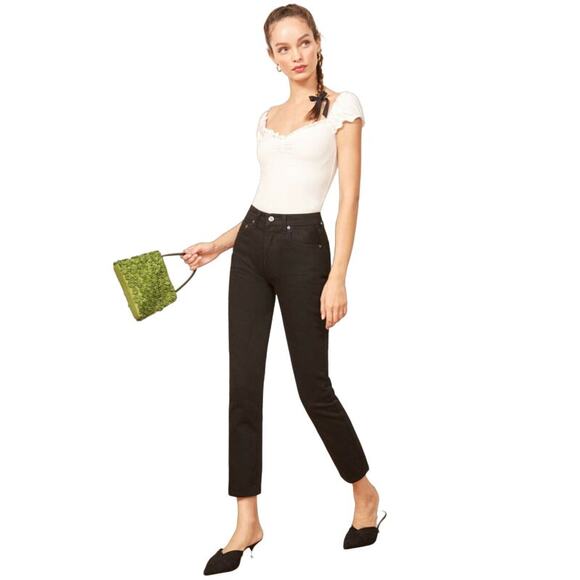 Reformation black cropped jeans